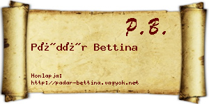 Pádár Bettina névjegykártya